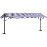  Samostojeća tenda plavo-bijela 600 x 300 cm od tkanine i čelika | shoptok.hr