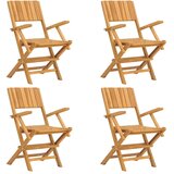 Maison Chic Zložljivi Vrtni Stoli - Stol za vrti 4 kosi 55x61x90 cm trdna tikovina JS2837, (21876177) Cene