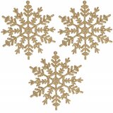 springos set božićnih ukrasa “Snježne pahulje”, 12 cm, 3 kom, zlatne | shoptok.hr