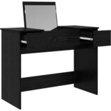 vidaXL Toaletna mizica z ogledalom Črna javor 100x45x76 cm | Shoptok.si