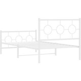 vidaXL Metalni okvir kreveta uzglavlje i podnožje bijeli 100x200 cm | shoptok.hr