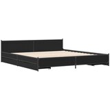 vidaXL Okvir za krevet s ladicama crni 200x200 cm konstruirano drvo Cijene