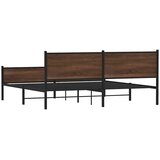 Metalni okvir kreveta bez madraca smeđa boja hrasta 193x203 cm | shoptok.hr
