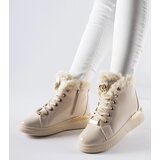 Gemre Beige sneakers lined with fur Lubriano | Shoptok.si