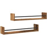 vidaXL Stenske police 2 kosi Staro les 80x16x14 cm Umetni les | Shoptok.si