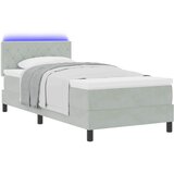  LED Box Spring Krevet Svijetlo siva 100 x 200 cm Baršun | shoptok.hr