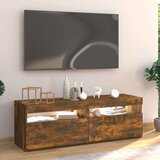 TV ormarić s LED svjetlima boja dimljenog hrasta 120x35x40 cm | shoptok.hr