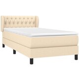  Krevet s oprugama i madracem krem 100 x 200 cm od tkanine | shoptok.hr