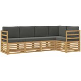  Set vanjskih sofa 5 pcs Bijela i antracit 245 x 126,5 x 73 cm | shoptok.hr