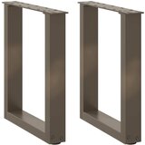 vidaXL Noge za klubsko mizico v obliki črke U, 2 kosa, naravno jeklo, 28 x (42-43) cm, jeklo | Shoptok.si