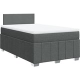 vidaXL Box spring postelja z vzmetnico temno siva 120x190 cm blago, (21321159) | Shoptok.si