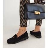 Gemre Women's black suede loafers on a thick sole Prussia | shoptok.hr