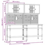  Set radnog stola 8 kom. Crna i Siva Čelik s prahom premazan | shoptok.hr