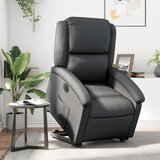 vidaXL Električni naslonjač na podizanje od prave kože crni | shoptok.hr