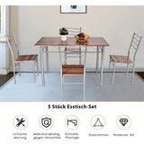  5-dijelni set za blagovanje kuhinjski stol s 4 stolice blagovačka grupa s visokim naslonima orah | shoptok.hr