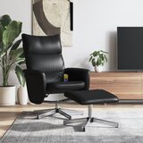 Maison Chic masažni naslanjač - Relax naslanjač s stolčkom za noge črno umetno usnje, (22042105) | Shoptok.si