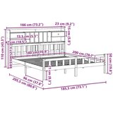  Knjižna postelja brez vzmetnice vošč. rjava 180x200 cm borovina, (21610505) | Shoptok.si