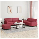 vidaXL Sedežna garnitura 3-delna vinsko rdeče um. usnje | Shoptok.si
