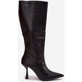 Boto Women's Knee-High Heeled Boots Black Vionette | Shoptok.si