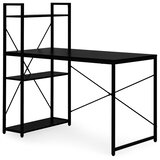 ModernHome uredski stol 120 × 60 cm s policom i 3 police – crni | shoptok.hr