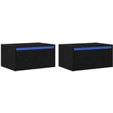 Maison Chic Stenski Dvo delni komplet Nočne omarice - Nočne mize z LED lučkami črna hrast, (21690280) | Shoptok.si
