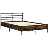  Okvir za krevet boja hrasta 135x190cm konstruirano drvo i metal | shoptok.hr