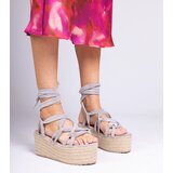 Gemre Gray espadrille sandals on a high platform Narita | ePonuda.com