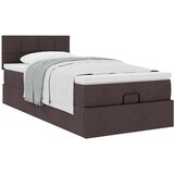 vidaXL Otomanski posteljni okvir z vzmetnico rjav 100x200 cm blago | Shoptok.si