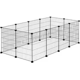 Prostor za gibanje, telovadna kletka za živali 143x71x46 cm, prenosna ograja, domača hišica za psa in zajca, črna., (5000218148)