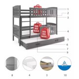  Pograd BMS Kubus za 3 osebe 200x90 cm, GRF bela | Shoptok.si