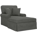 vidaXL Naslonjač z krilom Temno siva 91 x 157 x 91 cm Rebrasta tkanina | Shoptok.si