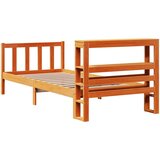  Okvir kreveta s uzglavljem voštano smeđi 90x200 cm od borovine | shoptok.hr