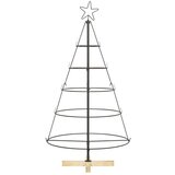 vidaXL božično stožčasto drevo z stojalom Črna 125 cm Jeklo | Shoptok.si