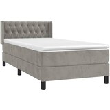 Box spring krevet s madracem svjetlosivi 90x190 cm baršunasti | shoptok.hr