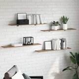 Police za knjige 4 pcs Smeđa 100 x 20 x 1,5 cm Cene