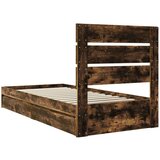  Krevet s od storage s uzglavljem Dimljeni hrast 100 x 200 cm | shoptok.hr