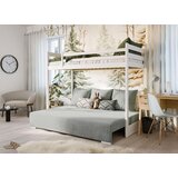 Molarem Home Drveni dječji krevet na kat Sofino na razvlačenje - bijeli - 90x200/140x200 cm - Madrac PE pjena 8 cm-spužvasti madrac | shoptok.hr