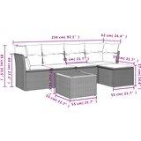  6-dijelni set vrtnih sofa s jastucima crni od poliratana | shoptok.hr