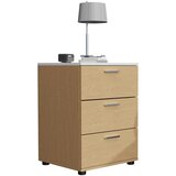 MID.YOU Nočna Omarica Testalo, Barva Hrasta , Bela | Shoptok.si