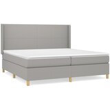 Maison Chic Box spring postelja - Vzmetna postelja z vzmetnico svetlo siva 200x200 cm blago SL20125, (21893431) | Shoptok.si