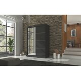 ADRK Drsna omara z ogledalom GILTON 150 cm - ČRNA | Shoptok.si