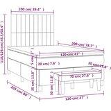 Box spring krevet s madracem svjetlosivi 120x200 cm baršunasti | shoptok.hr