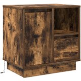 vidaXL Noćni ormarić s LED svjetlima dimenzija 50x34 5x50 cm dimljenog hrasta | shoptok.hr