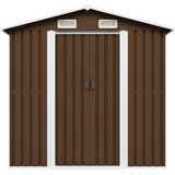 Furnova Vrtna skladiščna lopa rjava 204x132x186 cm jeklena, (21912766) | Shoptok.si