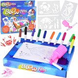  Airbrush set za crtanje s pumpicom, 12 markera i 8 šablona, morski motivi | shoptok.hr