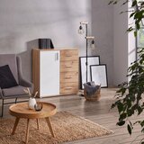 Mömax komoda ina 02, barva hrasta, bela | Shoptok.si