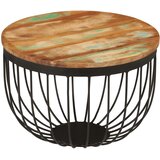 vidaXL Klubska mizica Ø50x35 cm trden predelan les in jeklo | Shoptok.si