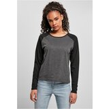 UC Curvy Women's contrasting raglan long sleeves charcoal/black Cene