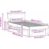  Krevetna konstrukcija s uzglavljem Vosak smeđa 80 x 200 cm | shoptok.hr