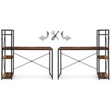 ModernHome uredski stol 120 × 60 cm s policom i 3 police – crno smeđi | shoptok.hr